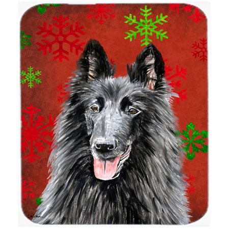 SKILLEDPOWER Belgian Sheepdog Snowflakes Holiday Christmas Mouse Pad; Hot Pad Or Trivet SK232890